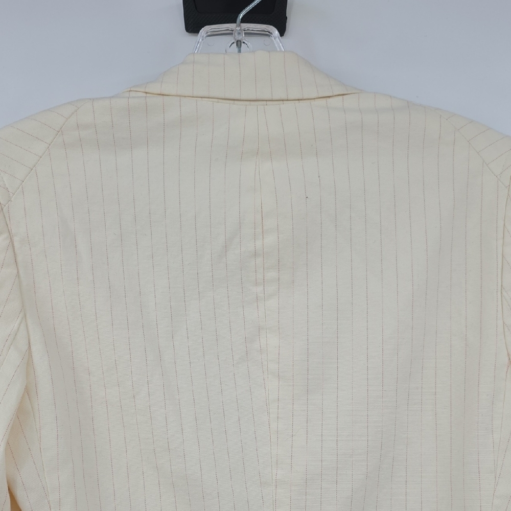 Theory Pink Pinstripe Cream Blazer Women's Size 10 - Picture 5 of 9